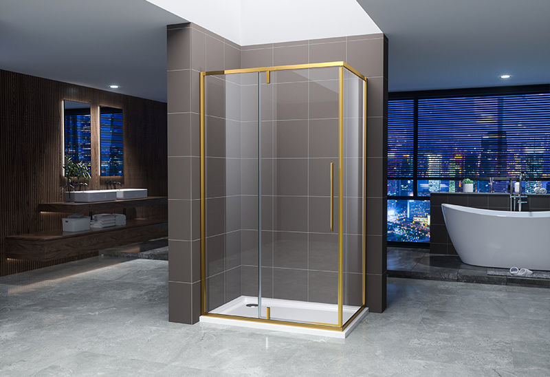 A2219 5/6mm Champagne Golden Rectangle Glass Shower Lampiran