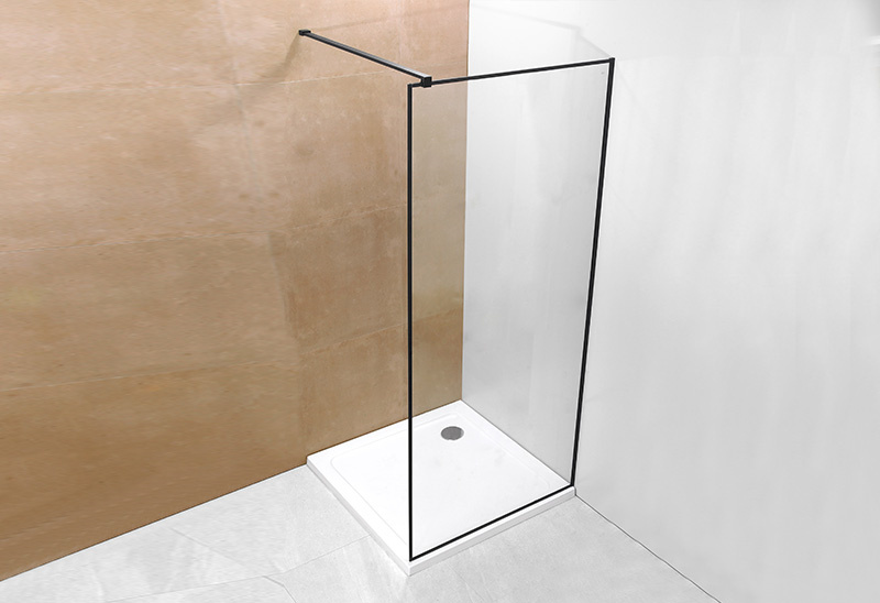 A20P-3 6/8mm Kaca Walk In Shower Enclosure Hitam